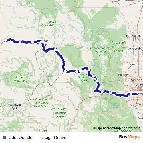 Cdot Outrider bus Line Map