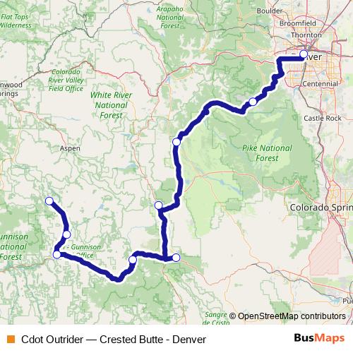 Cdot Outrider bus Line Map