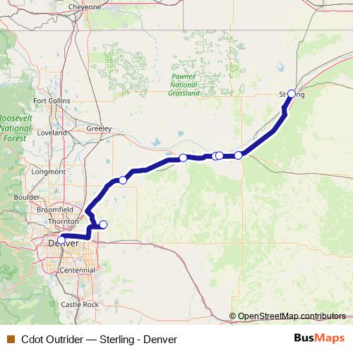 Cdot Outrider bus Line Map