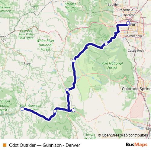 Cdot Outrider bus Line Map