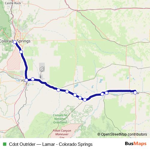 Cdot Outrider bus Line Map