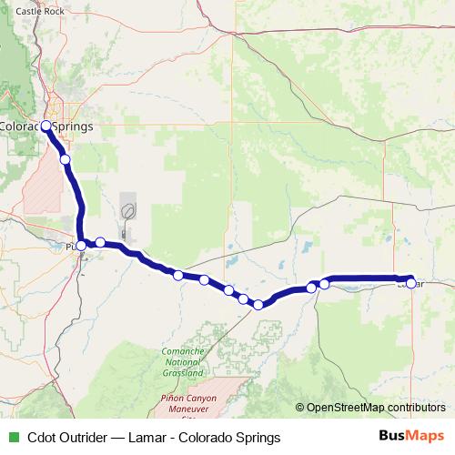 Cdot Outrider bus Line Map