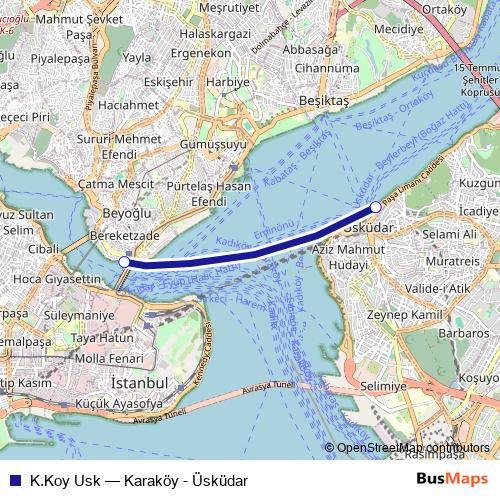 K.Koy Usk ferry Line Map