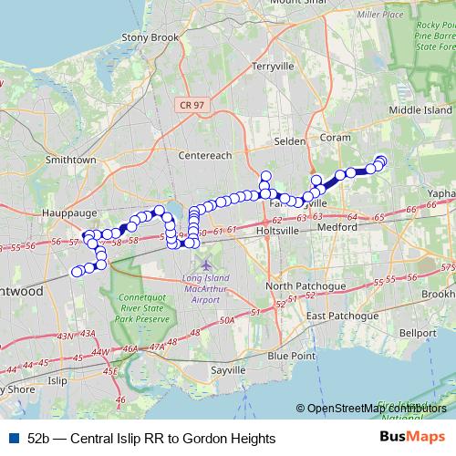 52b bus Line Map