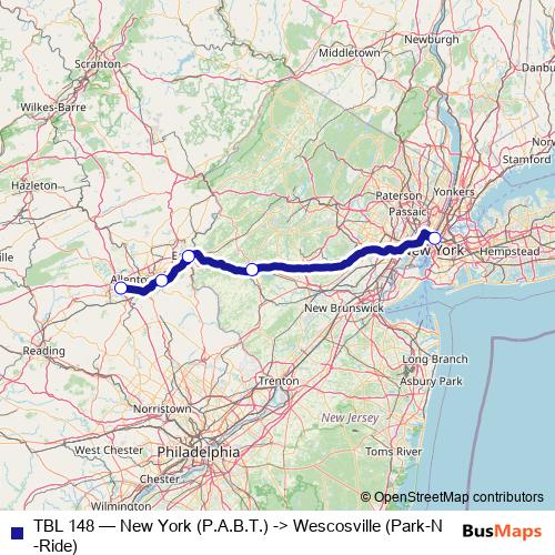 TBL 148 bus Line Map