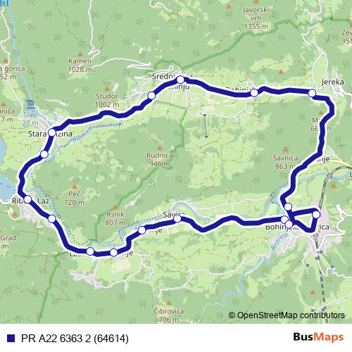 PR A22 6363 2 (64614) bus Line Map