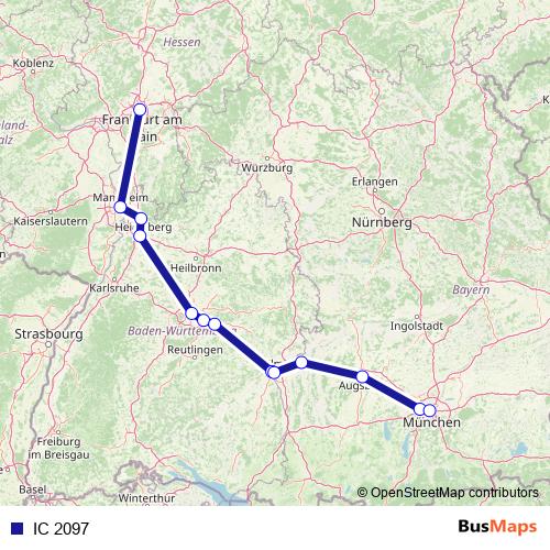 IC 2097 rail Line Map