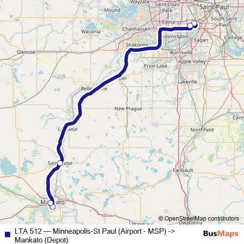 LTA 512 bus Line Map