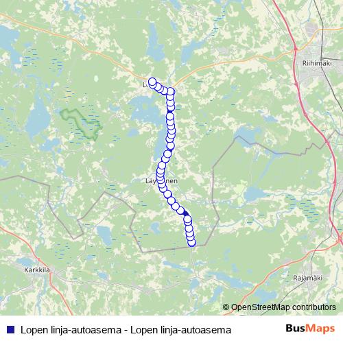 Lopen linja-autoasema - Lopen linja-autoasema bus Line Map