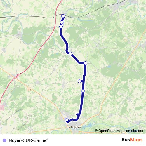 Noyen-SUR-Sarthe* bus Line Map