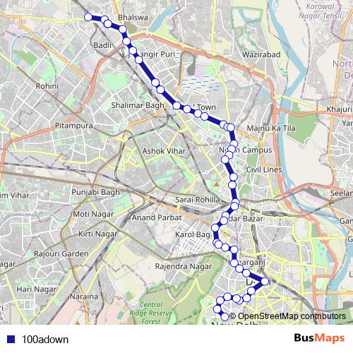100adown bus Line Map