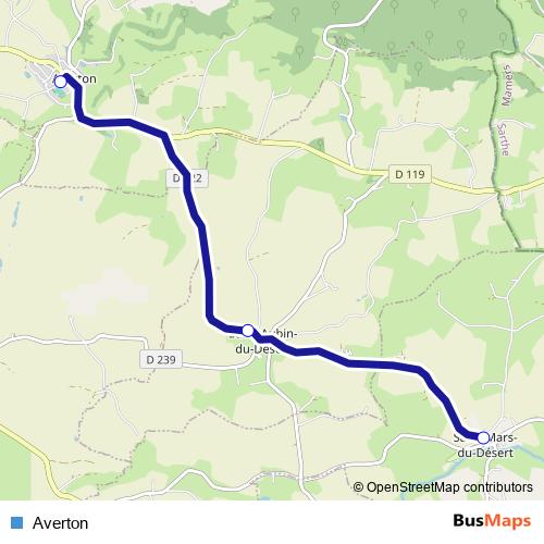 Averton bus Line Map