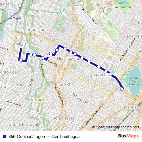 356-Genibaú/Lagoa bus Line Map