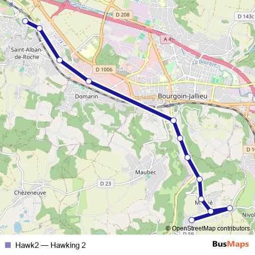 Hawk2 bus Line Map