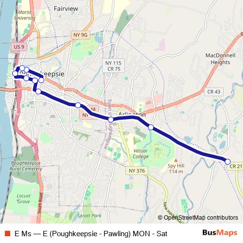 E Ms bus Line Map