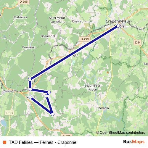 TAD Félines bus Line Map