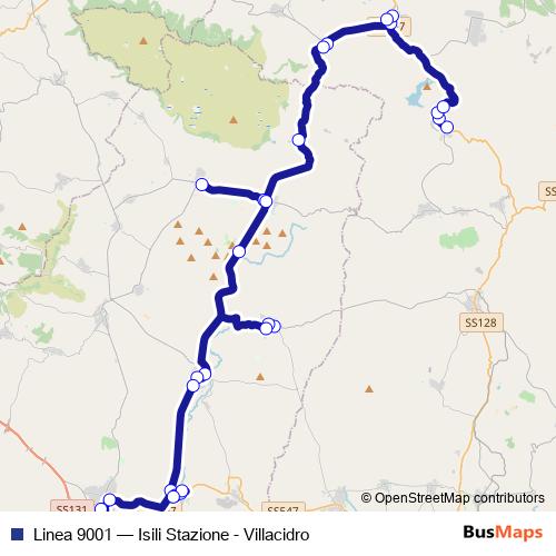 Linea 9001 bus Line Map