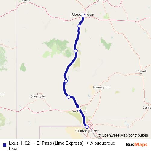 Lxus 1102 bus Line Map