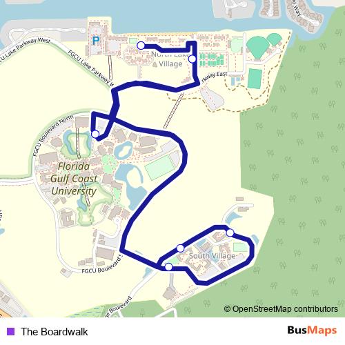 The Boardwalk bus Line Map