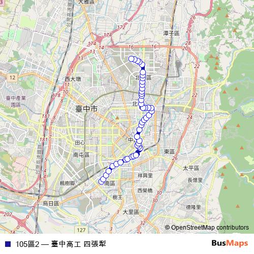 105區2 bus Line Map