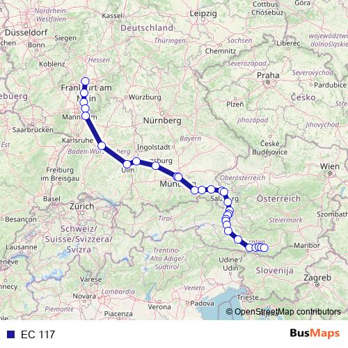 EC 117 rail Line Map