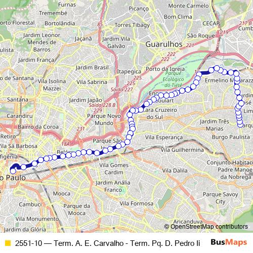 2551-10 bus Line Map
