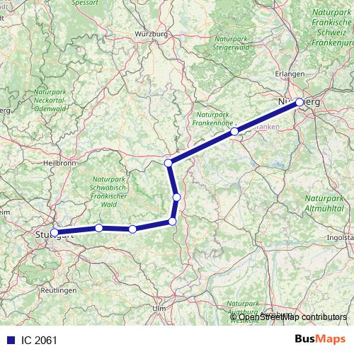 IC 2061 rail Line Map