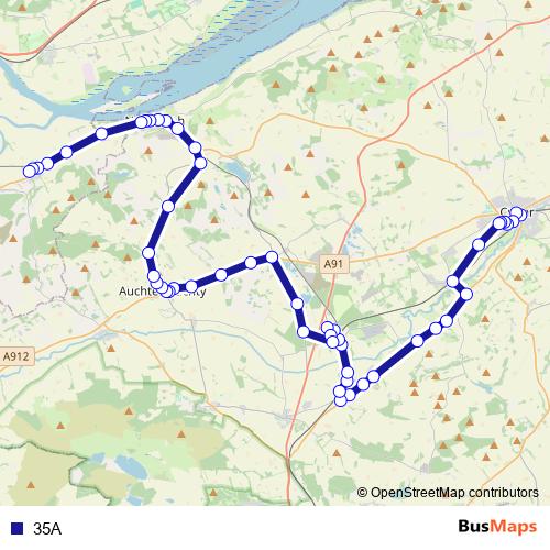 35A bus Line Map