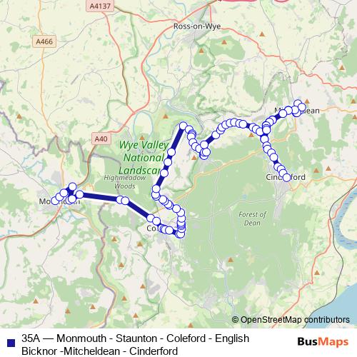 35A bus Line Map