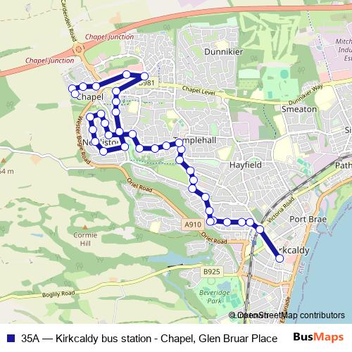 35A bus Line Map