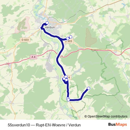 55sverdun10 bus Line Map