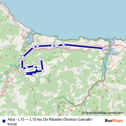 Alsa - L15 bus Line Map