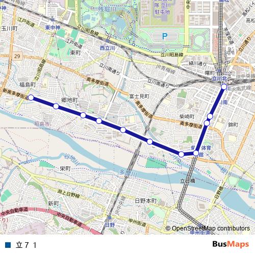 立７１ bus Line Map