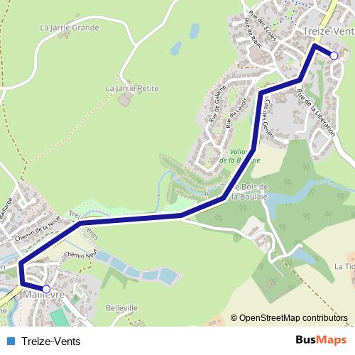 Treize-Vents bus Line Map