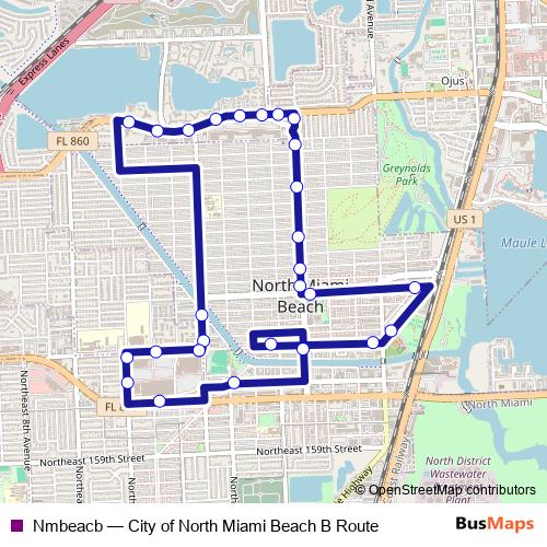 Nmbeacb bus Line Map
