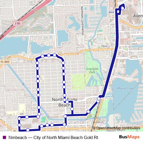 Nmbeacb bus Line Map