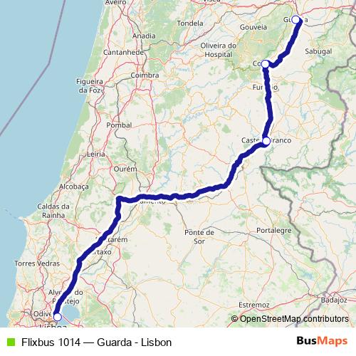 Flixbus 1014 bus Line Map