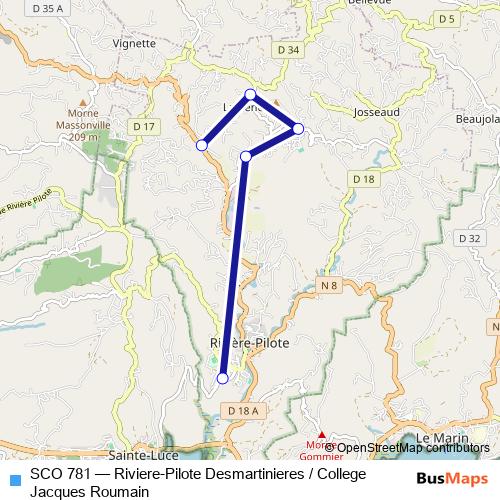 SCO 781 bus Line Map