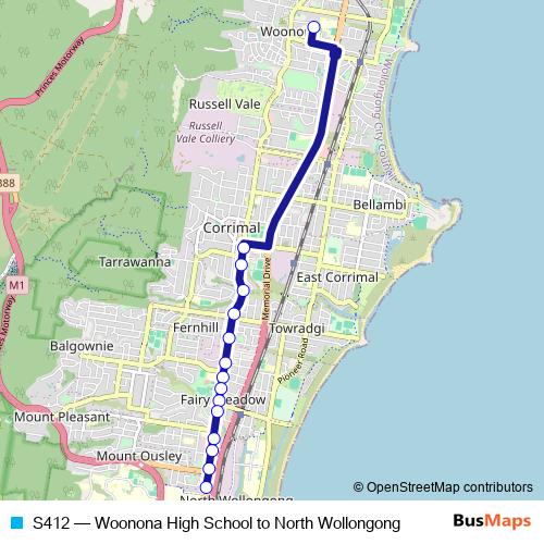 S412 bus Line Map