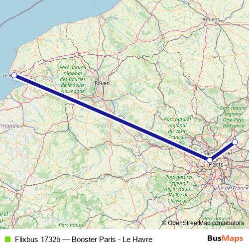 Flixbus 1732b bus Line Map