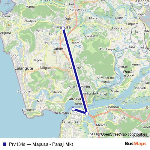 Prv134s bus Line Map