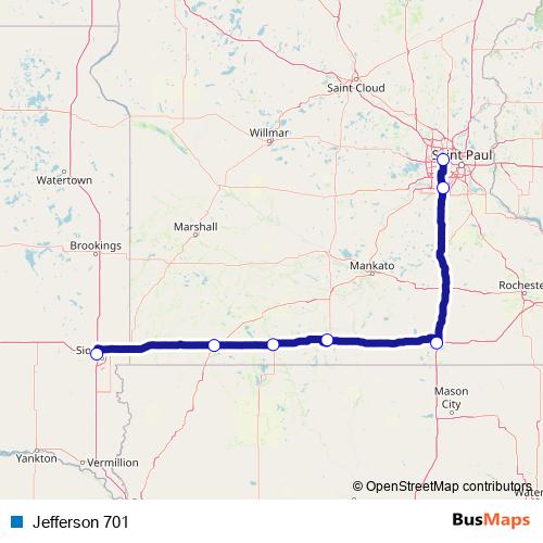 Jefferson 701 bus Line Map