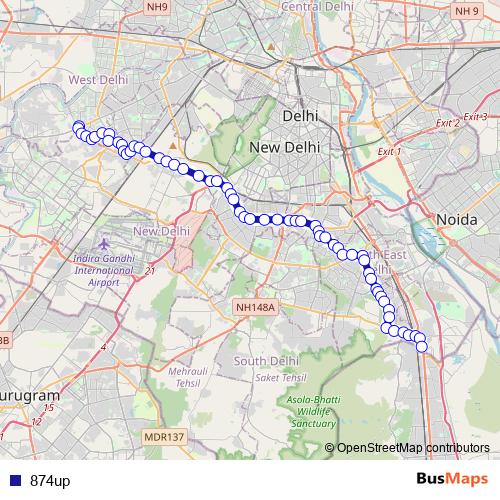 874up bus Line Map