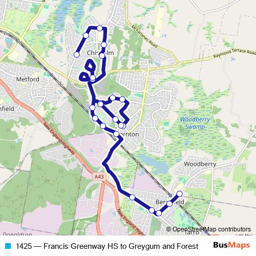 1425 bus Line Map