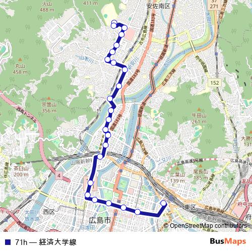 71h bus Line Map