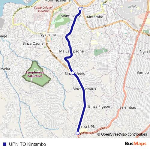UPN TO Kintambo bus Line Map