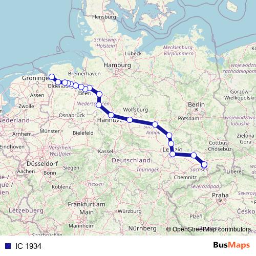 IC 1934 rail Line Map