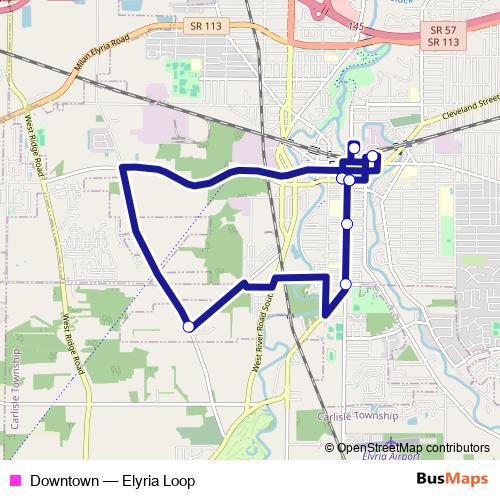Downtown bus Line Map