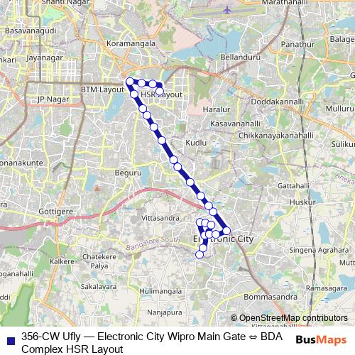 356-CW Ufly bus Line Map