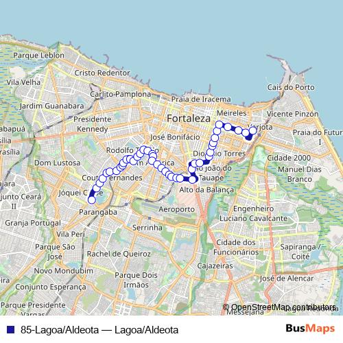 85-Lagoa/Aldeota bus Line Map